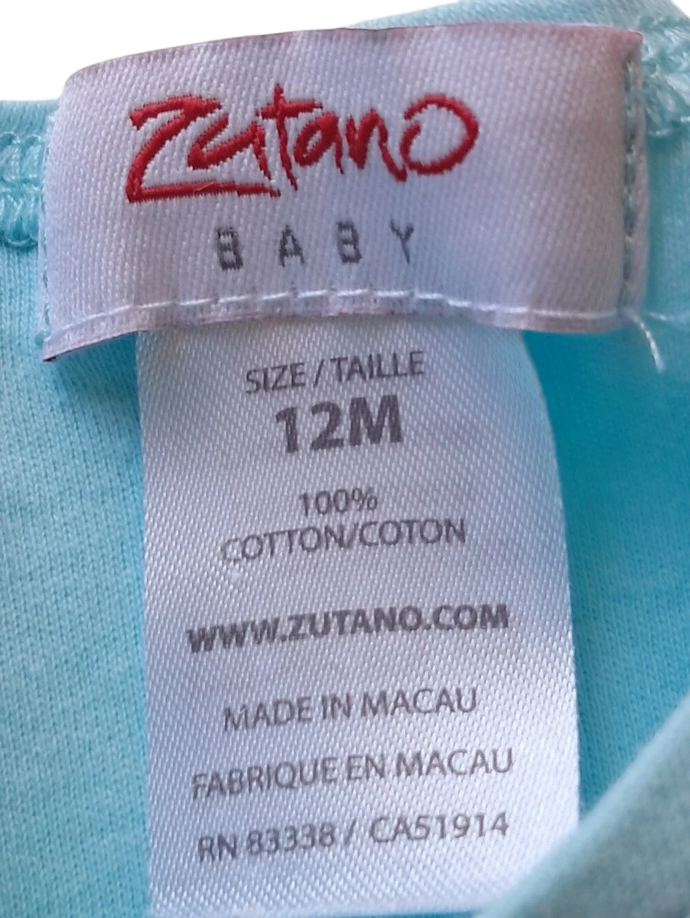 Zutano Light Blue Snail & Floral Graphic Tee Size 12 Months